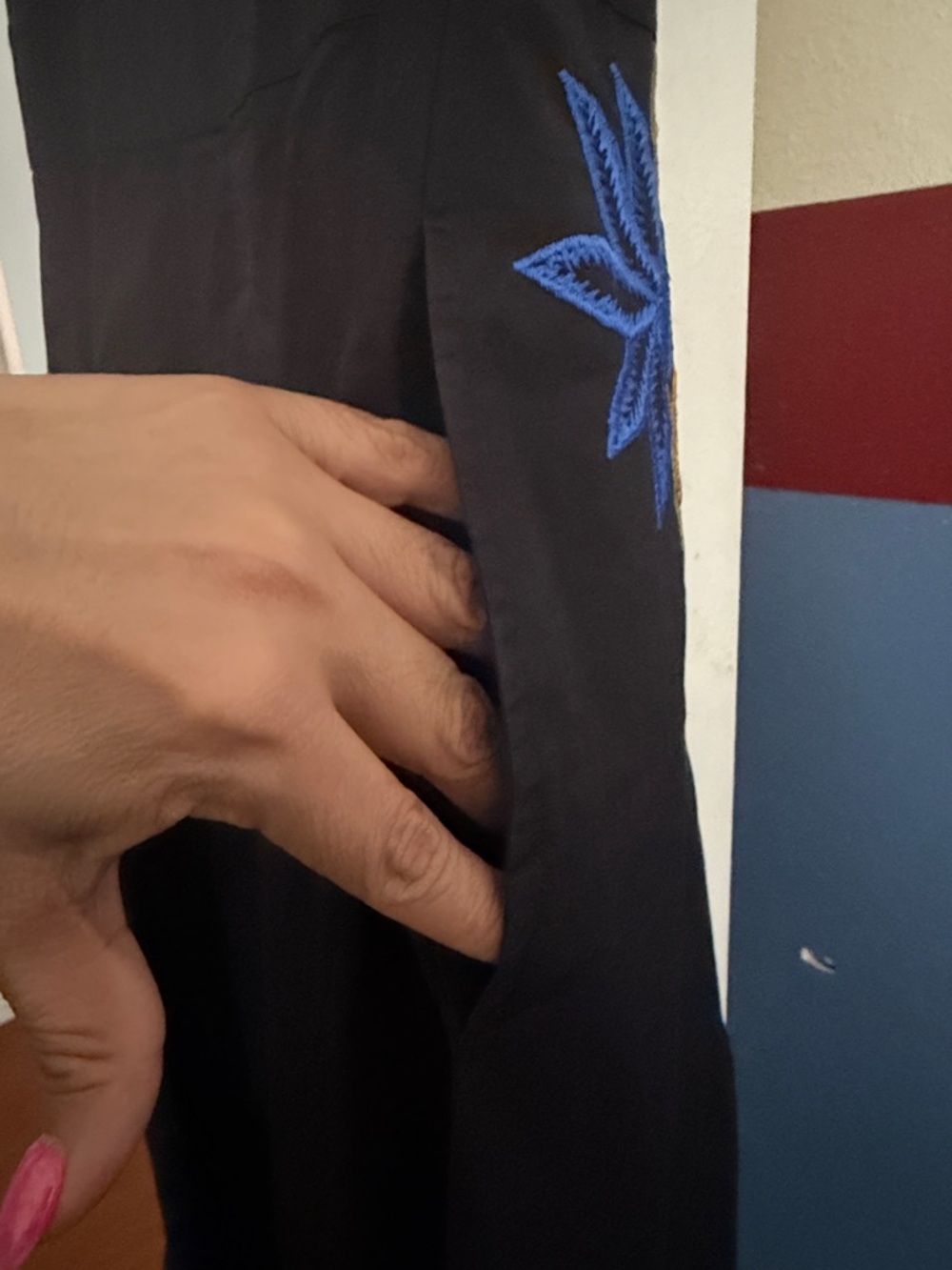 Black Floral Embroidered Sleeveless Dress - Picture 5 of 5